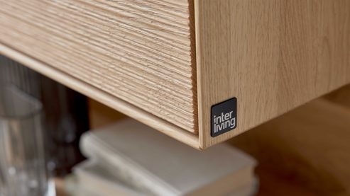 Hängeschrank Interliving aus Holz in Holzfarben Interliving Wohnzimmer Serie 2033 - Hängeschrank 126837 Asteiche - eine Tür, Breite ca. 42 cm