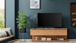 Lowboard Interliving aus Holz in Holzfarben Interliving Wohnzimmer Serie 2033 - Lowboard 126907 Asteiche - eine Klapptür, Länge ca. 182 cm