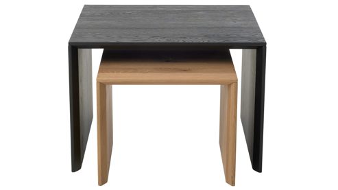 Couchtisch-Set Interliving aus Holz in Schwarz Interliving Wohnzimmer Serie 2033 - Couchtisch-Set V12630 schwarze & biancofarbene Asteiche - zweiteilig