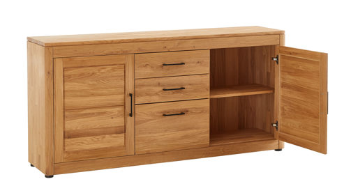 Sideboard PARTNERRING COLLECTION aus Holz in Holzfarben PARTNERRING COLLECTION Programm Vigo - Sideboard Eiche geölt - zwei Holztüren, drei Schubkästen, ca. 175 x 84 cm
