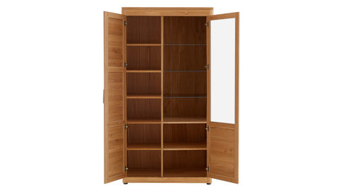 Vitrine PARTNERRING COLLECTION aus Holz in Holzfarben PARTNERRING COLLECTION Programm Vigo - Vitrine Eiche geölt - eine Holztür, eine Glastür, ca. 105 x 204 cm