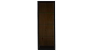 Vitrine Interliving aus Holz in Schwarz Interliving Wohnzimmer Serie 2033 - Hängevitrine 126813 dunkelgraues Glas & schwarze Asteiche - eine Tür, Breite ca. 42 cm