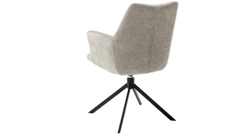 Vierfußstuhl PARTNERRING COLLECTION aus Stoff in Beige PARTNERRING COLLECTION Armlehnstuhl Arona mit Drehfunktion cremefarbene Chenilleoptik & schwarzes Metall