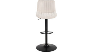 Barhocker Duo collection aus Stoff in Beige Barhocker Kelly cremefarbener Webstoff 112 & schwarzes Metall