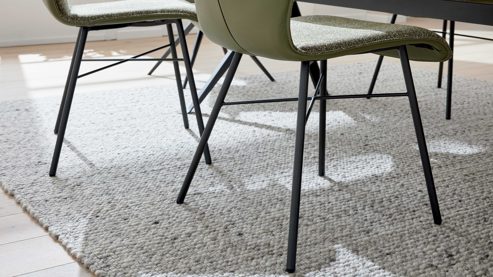 Vierfußstuhl Interliving aus Stoff in Grün Interliving Esszimmer Serie 5115 - Vierfußstuhl Aiko Four A12 jadefarbenes Leder LD7830 & moosfarbener Bezug Sneak 59, umbraugraues Metall