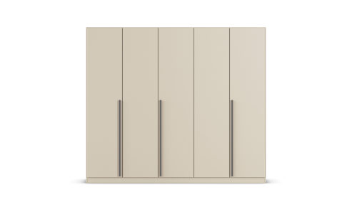 Kleiderschrank Rauch aus Holz in Weiß rauch BLUE Alba - Drehtürenschrank Champagner - fünf Türen, Breite ca. 225 cm