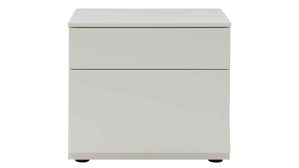 Lowboard Interliving aus Holz in Weiß Interliving Wohnzimmer Serie 2031 - Lowboard als Medienmöbel Tonweiß & graues Glas - zwei Türen, eine Schublade, Breite ca. 180 cm