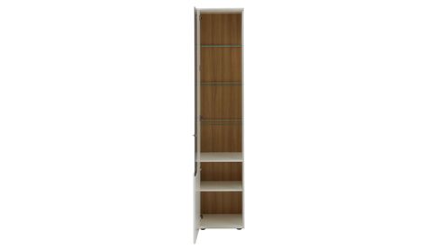 Wohnwand Interliving aus Holz in Weiß Interliving Wohnzimmer Serie 2031 - Wohnwand EB33001 Tonweiß & graues Glas - Länge ca. 330 cm