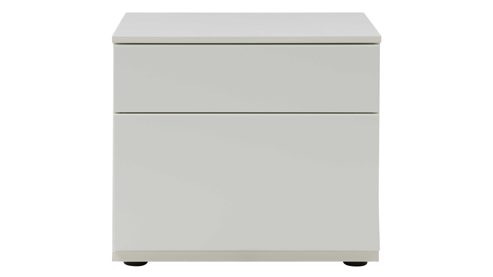 Wohnwand Interliving aus Holz in Weiß Interliving Wohnzimmer Serie 2031 - Wohnwand EB33001 Tonweiß & graues Glas - Länge ca. 330 cm