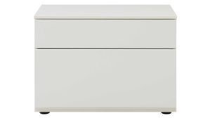 Wohnwand Interliving aus Holz in Weiß Interliving Wohnzimmer Serie 2031 - Wohnlösung Tonweiß & graues Glas - Länge ca. 270 cm