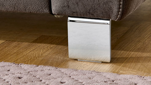 Polsterhocker modulmaster aus Stoff in Anthrazit Modulmaster MM-PP1194 - Polsterhocker anthrazitfarbene Mikrofaser Saddle & Metallfüße W009-M01 - ca. 60 x 60 cm