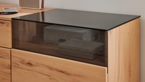 Wohnwand Interliving aus Holz in Holzfarben Interliving Wohnzimmer Serie 2031 - Wohnwand EB33002 Balkenbuche - Länge ca. 330 cm