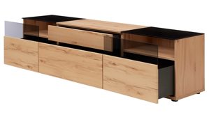 Wohnwand Interliving aus Holz in Holzfarben Interliving Wohnzimmer Serie 2031 - Wohnwand EB33002 Balkenbuche - Länge ca. 330 cm