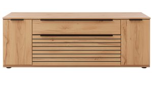 Wohnwand Interliving aus Holz in Holzfarben Interliving Wohnzimmer Serie 2032 - Wohnwand EB33001 Risseiche - Länge ca. 330 cm