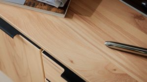 Wohnwand Interliving aus Holz in Holzfarben Interliving Wohnzimmer Serie 2032 - Wohnwand EB33001 Risseiche - Länge ca. 330 cm