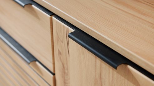 Wohnwand Interliving aus Holz in Holzfarben Interliving Wohnzimmer Serie 2032 - Wohnwand EB33001 Risseiche - Länge ca. 330 cm