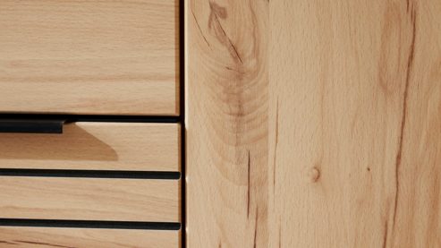 Highboard Interliving aus Holz in Holzfarben Interliving Wohnzimmer Serie 2032 - Highboard B090.122 Risseiche - zwei Türen, Breite ca. 90 cm