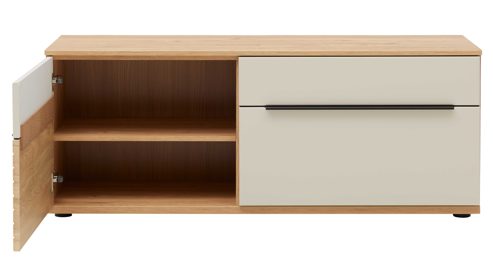 Wohnwand Interliving aus Holz in Beige Interliving Wohnzimmer Serie 2032 - Wohnwand EB31501 Sandbeige & Risseiche - Länge ca. 315 cm