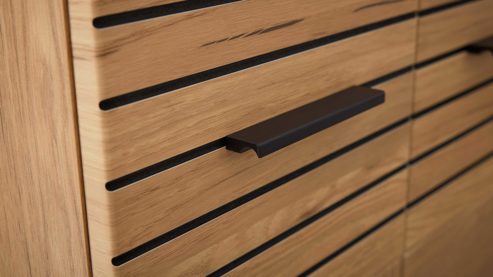 Highboard Interliving aus Holz in Holzfarben Interliving Wohnzimmer Serie 2032 - Highboard B090.122 Risseiche - zwei Türen, Breite ca. 90 cm