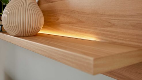 Möbelbeleuchtung Interliving aus Kunststoff in Weiß Interliving Wohnzimmer Serie 2032 - LED-Beleuchtung ZLL260 zweiteilig, passend für Wandboarde