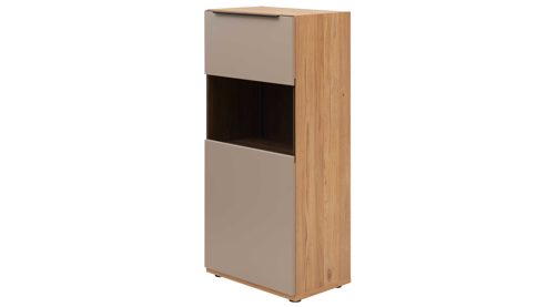 Highboard Interliving aus Holz in Grau Interliving Wohnzimmer Serie 2032 - Highboard B18070 Grau & Risseiche - drei Türen, Breite ca. 180 cm