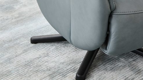 Relaxsessel modulmaster aus Leder in Hellblau Modulmaster MM-PN1062 - Relaxsessel 1DRF stahlfarbenes Leder Vivre & Sternfuß V1S