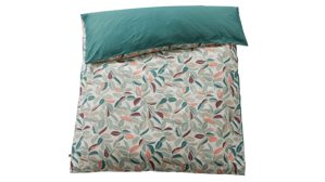 Bettwäsche-Set Interliving aus Stoff in Mehrfarbig Interliving Bettwäsche Serie 9131 floral pastellfarbener & dunkelgrüner Baumwollsatin - ca. 135 x 200 cm