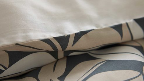 Bettwäsche-Set Interliving aus Stoff in Anthrazit Interliving Bettwäsche Serie 9131 floral anthrazitfarbener & beiger Baumwollsatin - ca. 155 x 220 cm