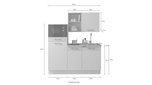 Küchenzeile Bega bbk aus Holz in Hellbraun Pantryküche Kaschmir & Riva Eiche – ca. 165 x 210 cm