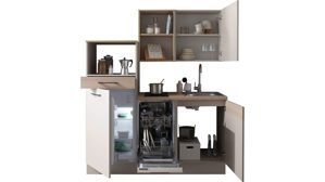 Küchenzeile Bega bbk aus Holz in Hellbraun Pantryküche Kaschmir & Riva Eiche – ca. 165 x 210 cm