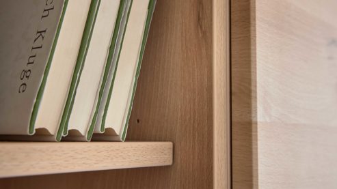 Wohnwand Interliving aus Holz in Holzfarben Hell Interliving Wohnzimmer Serie2110 - Eck-Wohnlösung EBE287-22701 Naturbuche - Stellfläche ca. 287 x 277 cm