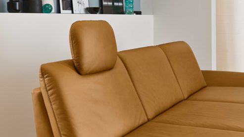 Kopfstütze modulmaster aus Leder in Gelb Modulmaster MM-PN1183 - Comfort-Kopfstütze kurkumafarbenes Leder Vivre - ca. 44 x 32 cm