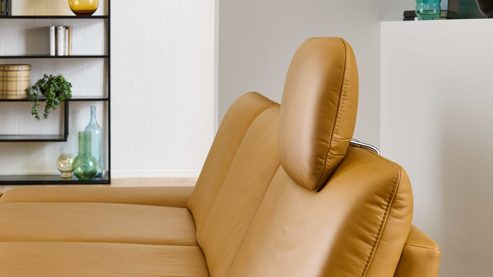 Kopfstütze modulmaster aus Leder in Gelb Modulmaster MM-PN1183 - Comfort-Kopfstütze kurkumafarbenes Leder Vivre - ca. 44 x 32 cm