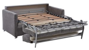 Schlafsofa comfortmaster besser sitzen, liegen, leben aus Stoff in Grau Comfortmaster Schlafsofa Molto mit Faltbett-Funktion grauer Webstoff 2-6989& Chromfüße - Breite ca. 156 cm