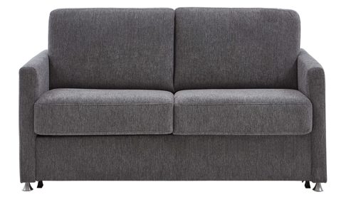 Schlafsofa comfortmaster besser sitzen, liegen, leben aus Stoff in Grau Comfortmaster Schlafsofa Molto mit Faltbett-Funktion grauer Webstoff 2-6989& Chromfüße - Breite ca. 156 cm