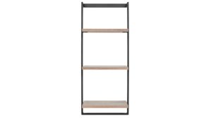 Wandregal Interliving aus Holz in Holzfarben Interliving Bad Serie 7340 – Wandregal Vikings Oak & mattschwarzes Metall - drei Böden