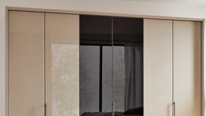 Passepartout Interliving aus Holz in Hellgrau Interliving Kleiderschrank Serie 1205 – Passepartoutrahmen 865 Kieselgrau - für ca. 300 cm Breite