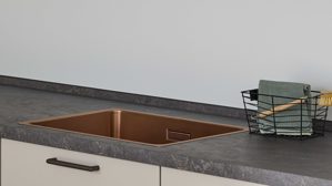 Einbauküche culineo® aus Holz in Beige Culineo® Einbauküche C615 mit Einbaugeräten Sand - Stellfläche ca. 370 x 395 cm