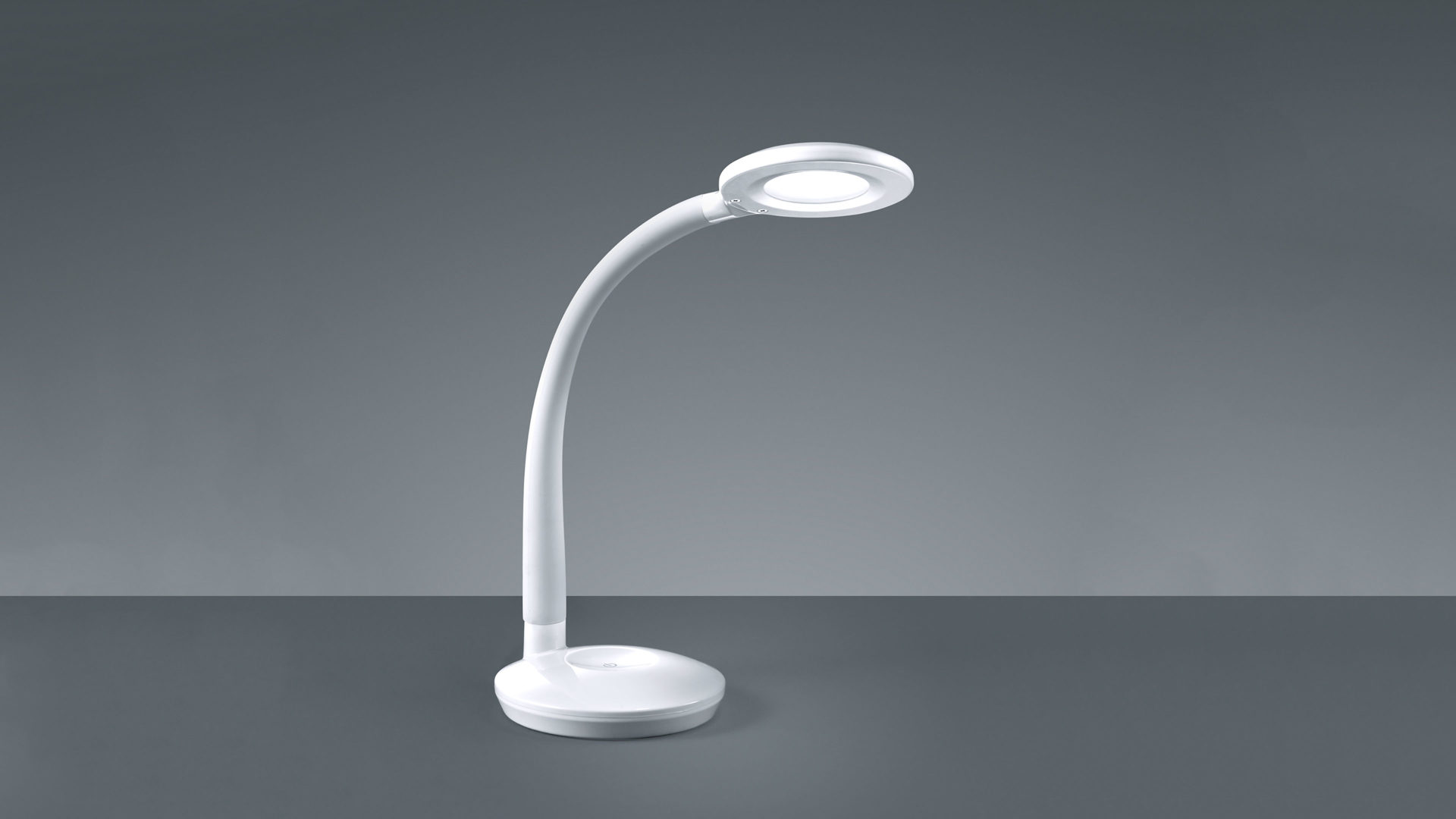 Schreibtischleuchte Reality leuchten aus Kunststoff in Weiß RL LED Tischleuchte Cobra bzw. LED Tischlampe weißer Kunststoff - Höhe ca. 47 cm