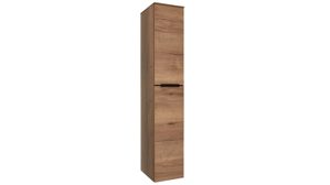 Hängeschrank Interliving aus Holz in Holzfarben Interliving Bad Serie 7402 – Midischrank Havanna Eiche – zwei Türen