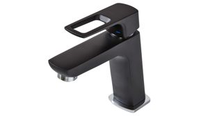 Mischbatterie Interliving aus Metall in Schwarz Interliving Bad Serie 7317 – Waschtisch-Armatur mattschwarzes Metall