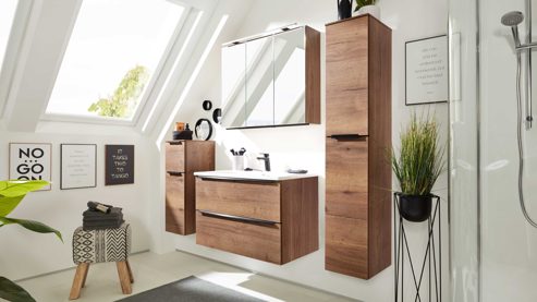 Badmöbel-Set Interliving aus Holz in Holzfarben Interliving Bad Serie 7402 – Badmöbel-Set Havanna Eiche