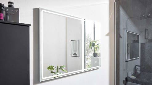 Wandspiegel Interliving aus Spiegel in Transparent Interliving Bad Serie 7945 - Spiegel mit LED-Beleuchtung ca. 100 x 72 cm