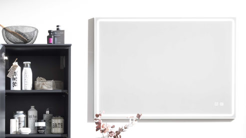 Wandspiegel Interliving aus Spiegel in Transparent Interliving Bad Serie 7945 - Spiegel mit LED-Beleuchtung ca. 100 x 72 cm