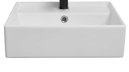 Waschtisch-Set / Waschbecken-Set Interliving aus Holz in Schwarz Interliving Bad Serie 7961 - Waschtischkombination graphitschwarzes Lacklaminat & weiße Keramik