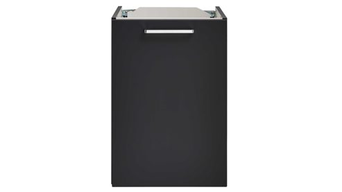 Waschtisch-Set / Waschbecken-Set Interliving aus Holz in Schwarz Interliving Bad Serie 7961 - Waschtischkombination graphitschwarzes Lacklaminat & weiße Keramik