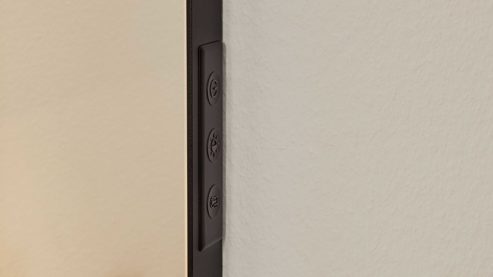 Wandspiegel Interliving aus Spiegel in Transparent Interliving Bad Serie 7961 - beleuchteter Wandspiegel mattschwarzes Metall - ca. 40 x 72 cm