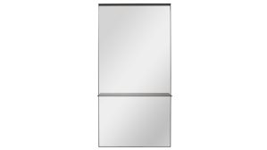 Wandspiegel Interliving aus Spiegel in Transparent Interliving Bad Serie 7961 - beleuchteter Wandspiegel mattschwarzes Metall - ca. 80 x 158 cm