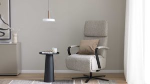 Pendelleuchte Interliving aus Metall in Hellgrau Interliving Leuchten Serie 9351 - Hängelampe warmgraues & kaffeefarbenes Metall - ein Lampenschirm