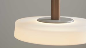 Pendelleuchte Interliving aus Metall in Hellgrau Interliving Leuchten Serie 9351 - Hängelampe warmgraues & kaffeefarbenes Metall - ein Lampenschirm